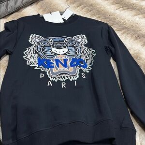 Kenzo Navy and White Tiger Embroidered Sweatshirt